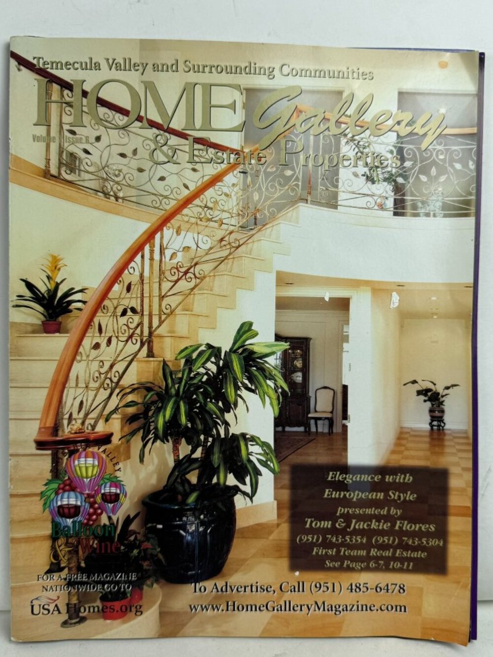 Vintage Home Gallery Magazine Temecula Valley CA Real Estate Estate Properties